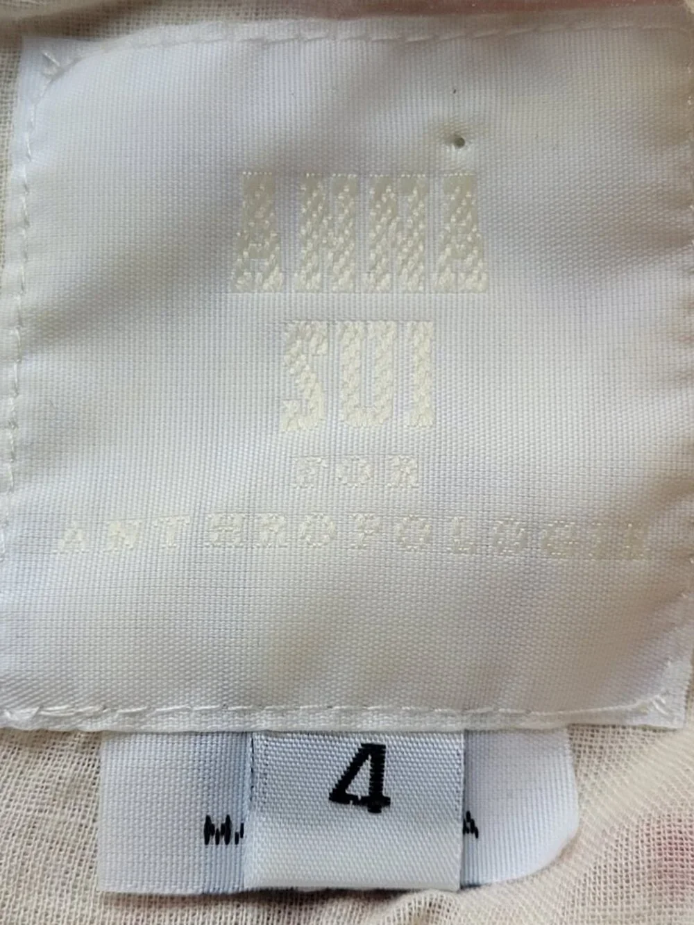Vintage Y2K Ana Sui for Anthropologie Cotton and Silk Tank Top Size 4 - Picture 7 of 11